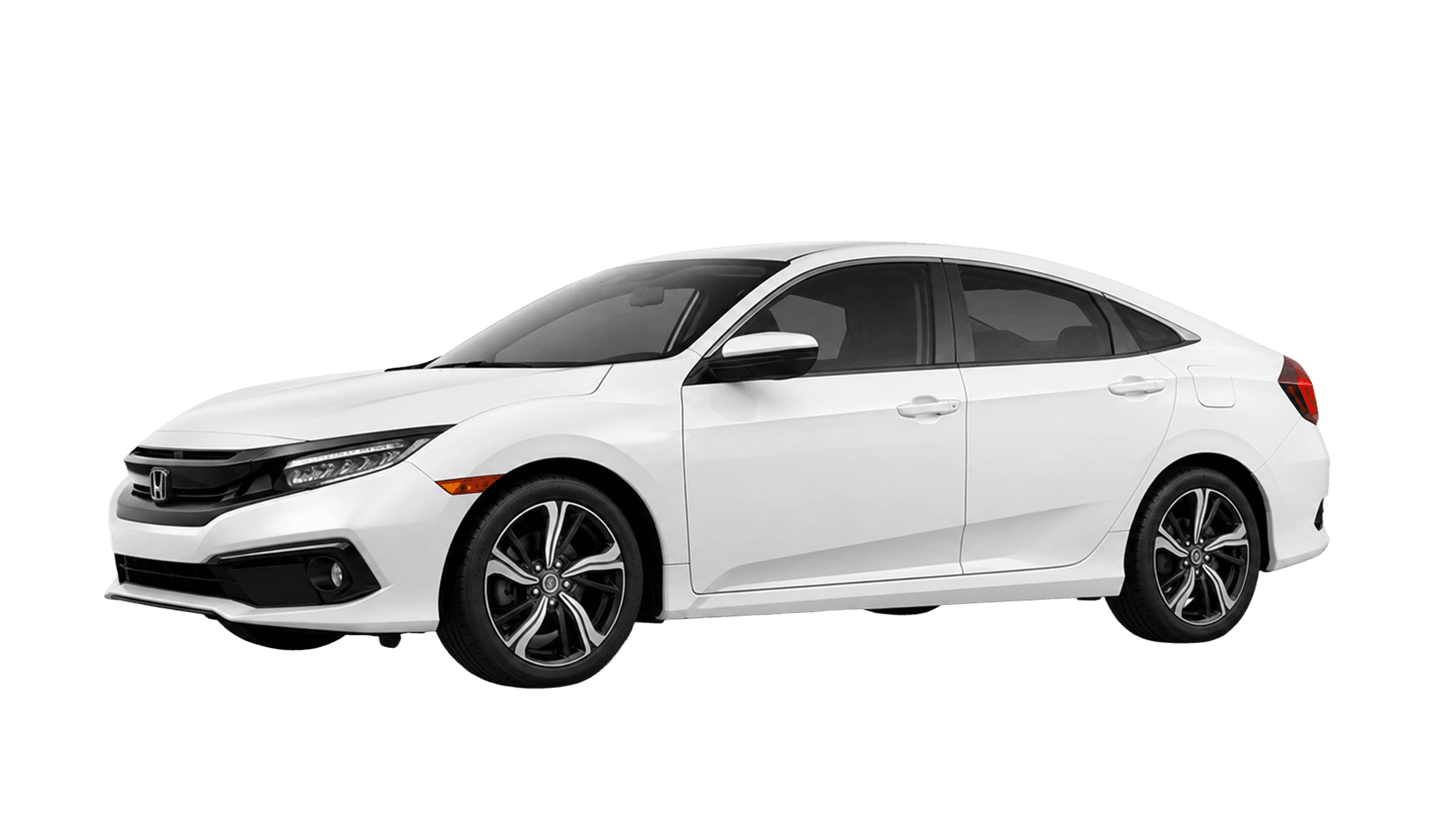 A white saloon car